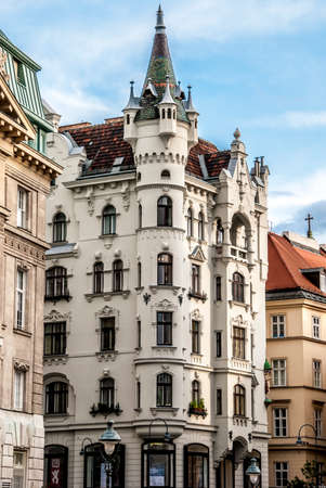 Old building facade in Vienna Austriaのeditorial素材
