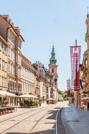Classic view of the historic city of Graz with Herrengasse, Styria, Austriaのeditorial素材