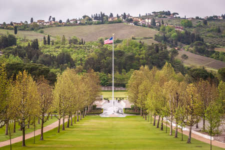 Florence American Cemetery and Memorial (World War II), Florence, Tuscany, Italyの写真素材