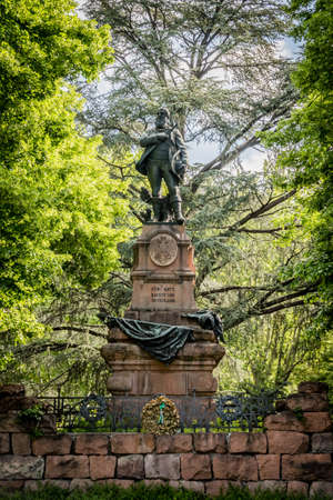 Merano, Italy - May 5, 2020 - Andreas Hofer monument in front of the Meran train station, SÃ¼dtirol, South Tyrolのeditorial素材