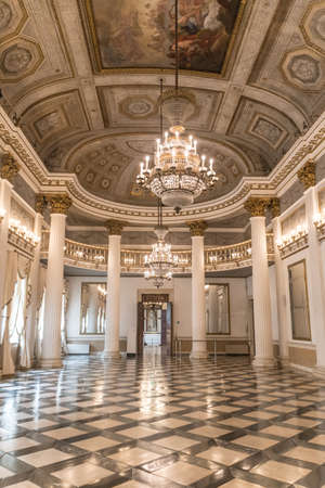 VENICE, ITALY - 3 OCTOBER 2020: ballroom in the Museum Correr of Venice located in St. Mark's Square on the upper floors of the Procuratorie Nuoveのeditorial素材