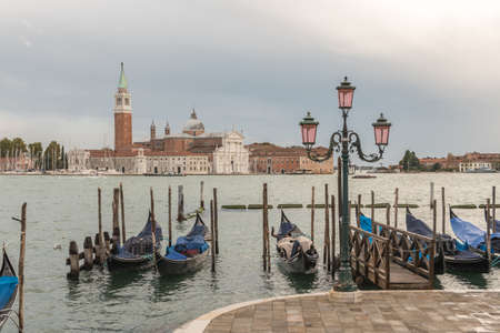 Venezia (Venice), Italy, 3 October 2020 - View of the island of Saint George and the Basilica di San Giorgio Maggiore (Church of Saint George)のeditorial素材