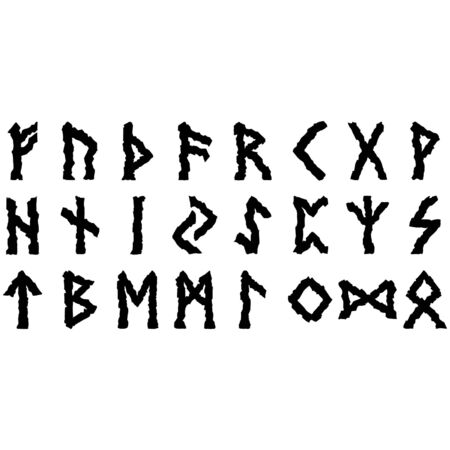 Illustration scandinavian the elder futhark in ragged style
のイラスト素材