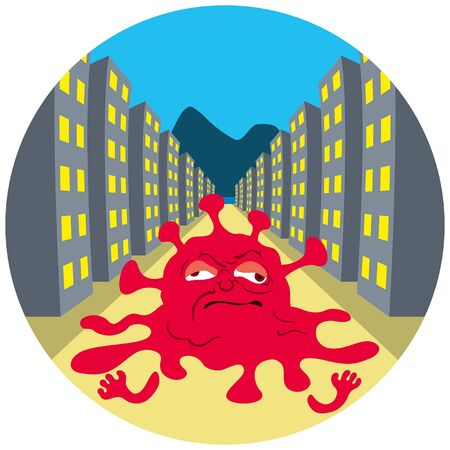 Concept an isolation period without people in sight to beat a diseaseのイラスト素材