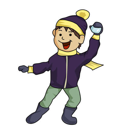 boy, lad, youngster, houseboy, man-child, teenager, winter clothesのイラスト素材