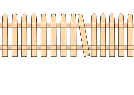 The beige fence on the white background.のイラスト素材