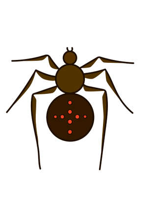 The brown spider on a white background.のイラスト素材