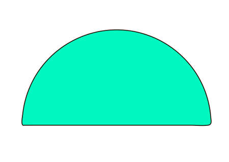 Green semicircle on a white background.のイラスト素材