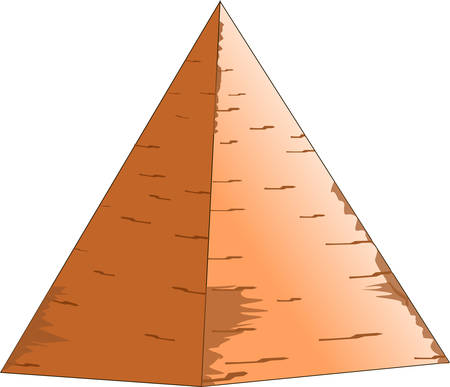 A orange triangular pyramid on a white background.のイラスト素材