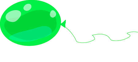 Green air balloon on a white background.のイラスト素材