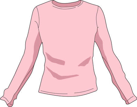 The pink blouse with long sleeves. A cardigan.のイラスト素材