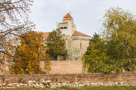 Ancient wall of the Belgrade fortress. Serbiaのeditorial素材