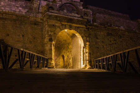 Belgrade fortress at night. Serbiaのeditorial素材