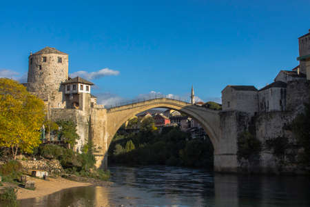 Beautiful bridge in Mostar. Bosnia and Herzegovinaの写真素材
