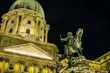 Buda Castle in Budapest at night. Hungaryの写真素材