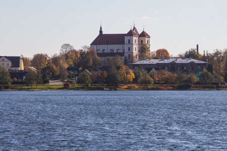 Church of St. Mary near the lake in Trakai. Lithuaniaの写真素材
