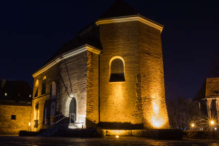 Night view of St. Martin's Church in Wroclaw. Polandの写真素材