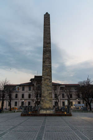 The Walled Obelisk, Constantine Obelisk or Masonry Obelisk on the square of Sultanhamet in Istanbul. Turkeyの写真素材