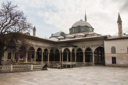 Beautiful historic pavilion at Topkapi Palace in Istanbul in cloudy weather. Turkeyのeditorial素材