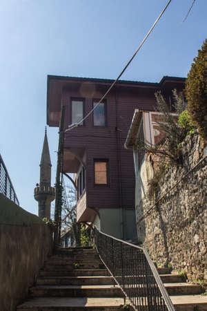 Traditional Turkish house in Istanbul on a sunny day.の写真素材