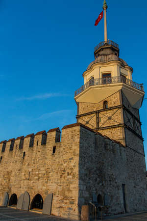 Historic Maiden's Tower on the island of Istanbul. Turkeyの写真素材