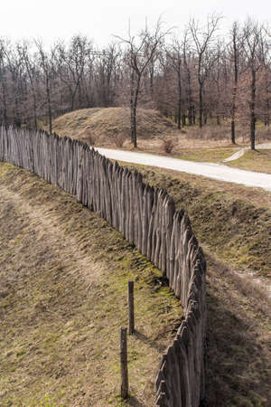 Wooden fence in the national reserveの写真素材