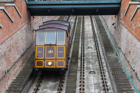 Funicular car in Budapest. Hungary