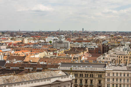 View of the roofs of the Old Town of Budapest from a high point. Hungaryの写真素材