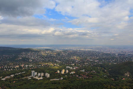 Panoramic view of Budapest from the top of the hill. Hungary
