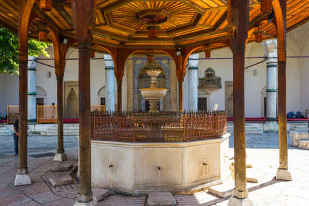 Historical fountain in the territory of Gazi Husrev-beg Mosque in Sarajevo. Bosnia and Herzegovinaの写真素材