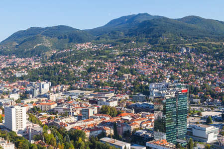 Panoramic view of the city of Sarajevo from the top of the top. Bosnia and Herzegovina