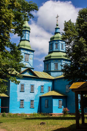 Incredible historic wooden church in the open-air museum in Pereyaslav. Ukraineのeditorial素材