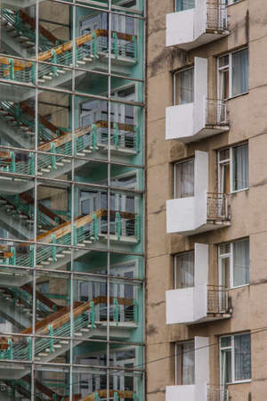 Brutal architecture of the old Soviet sanatorium in Truskavets. Ukraineの写真素材
