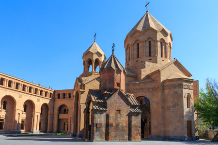 View of the historic Holy Mother of God Kathoghike Church in Yerevan. Armenia