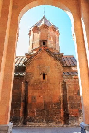 Bell tower of the historic Holy Mother of God Kathoghike Church in Yerevan. Armeniaのeditorial素材