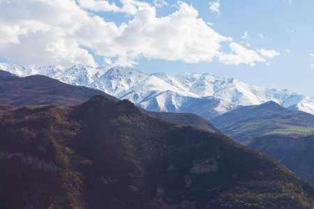 View of the mountains near the Tatev Monastery in the spring. Armeniaの写真素材