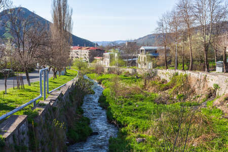 View of the river Vararak in the town of Goris. Armenia