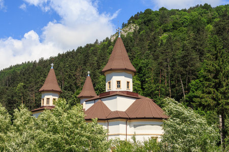 View of the Orthodox Church of the city of Bran. Brasov, Transylvania. Romaniaの写真素材