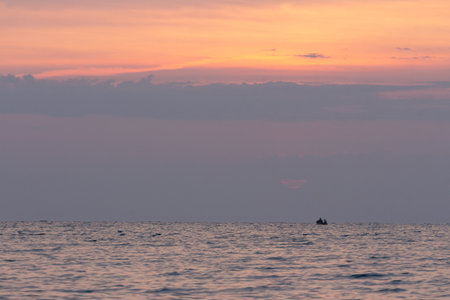 Beautiful sky over the sea before sunrise near the city of Odesa. Ukraineの写真素材