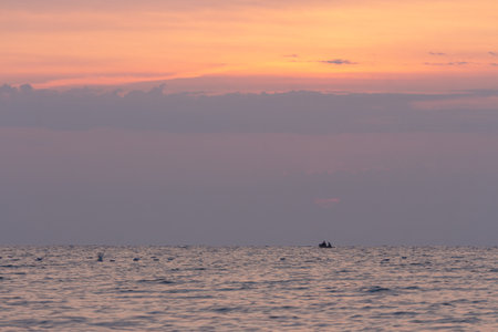 Beautiful sky over the sea before sunrise near the city of Odesa. Ukraineの写真素材