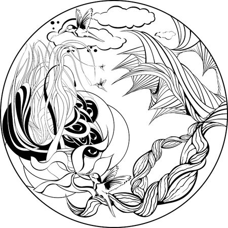 kolibri in the mountains of Montenegro のイラスト素材