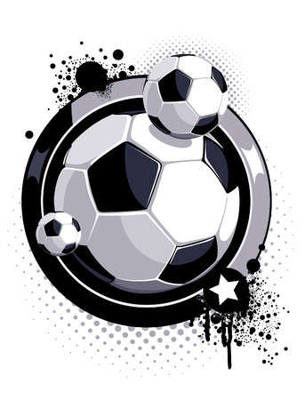 pattern with soccer ballのイラスト素材