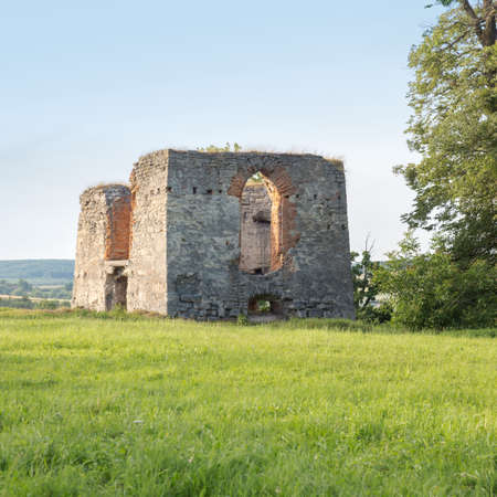 Ruins of old castle in Svirzh, Ukraineの写真素材