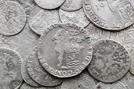ancient silver medieval coinsの写真素材