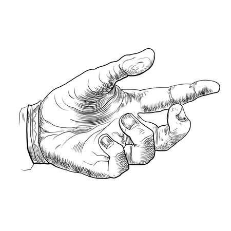 The Hand illustration based on old vintage engravingの写真素材