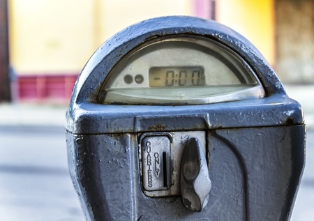 Crisp close shot of a reset parking meter