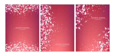 Vector illustration heart background or flyer design setのイラスト素材