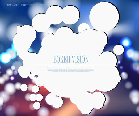 Vector abstract bokeh vision design template II, illuminated light effectのイラスト素材