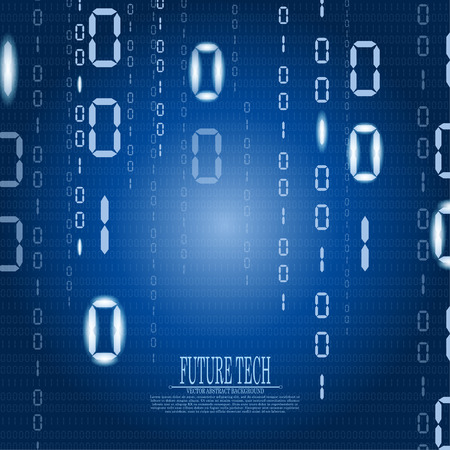 Vector abstract matrix cyberspace background, future techのイラスト素材