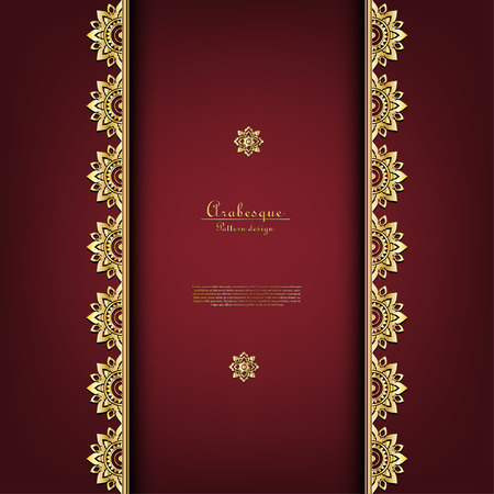 Arabesque Thai classic gold background vector designのイラスト素材
